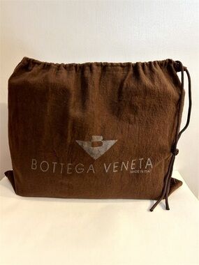 Vintage Bottega Veneta Dark Brown Flannel Dust Bag EUC M/L Sized 17.75”x 14”